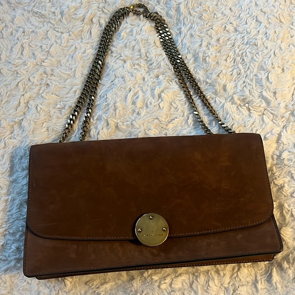 Brown suede trouble shoulder bag - Picture 1 of 7